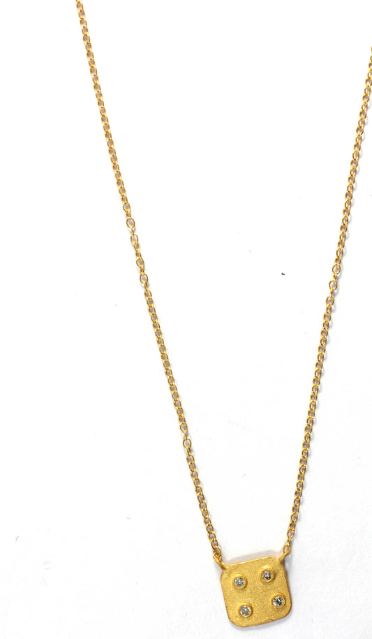 Square Diamond Pendants. Genuine handmade pave diamond Pendant