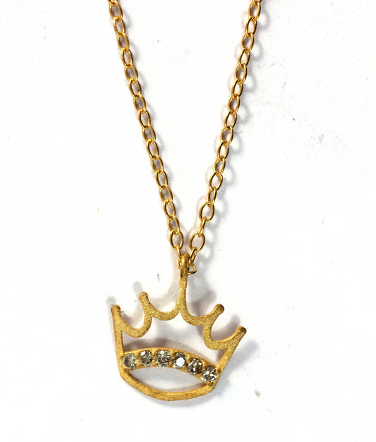 Crown Diamond Pendants. Genuine handmade pave diamond Pendant