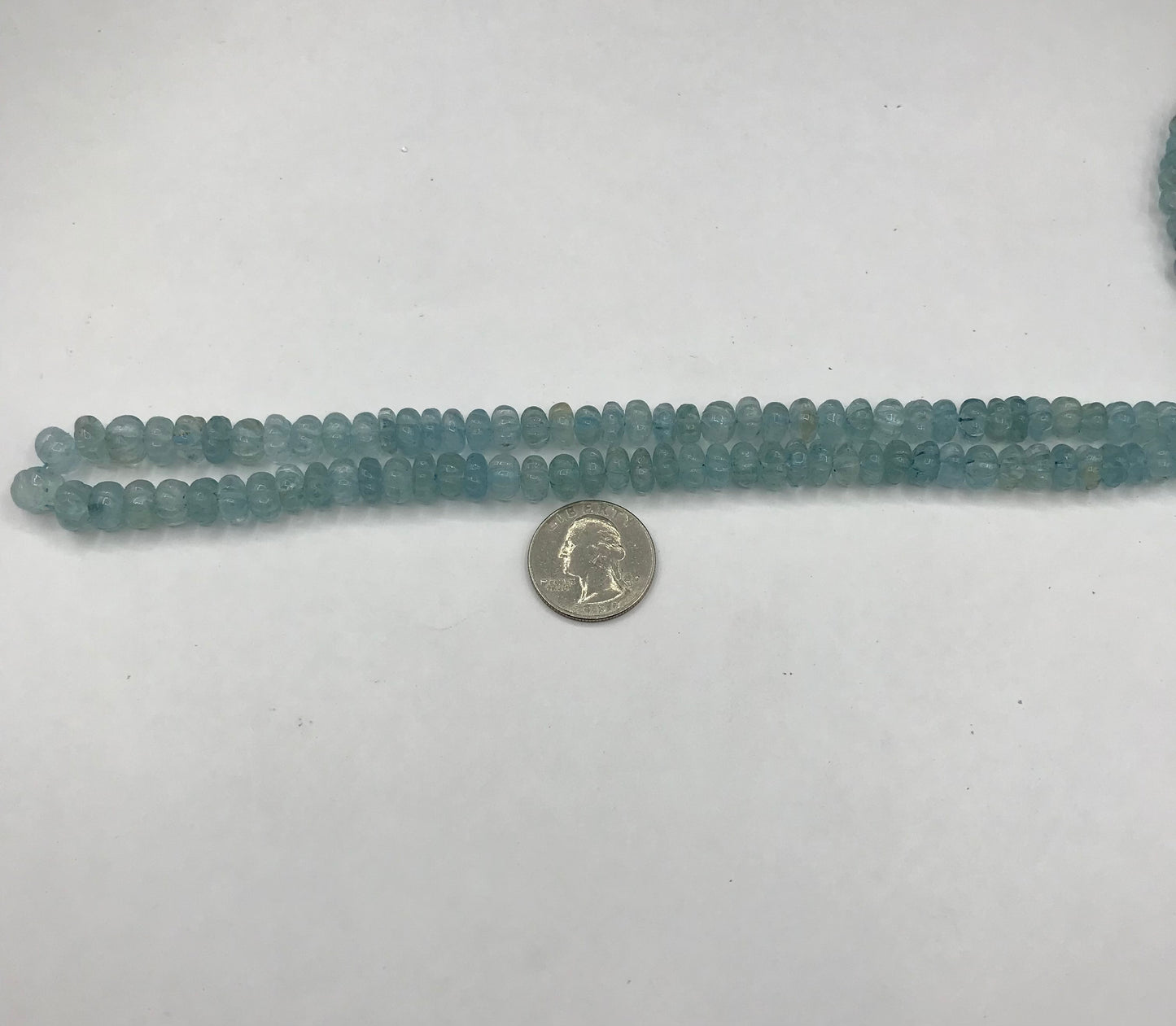 Aquamarine Beads Carved Melons