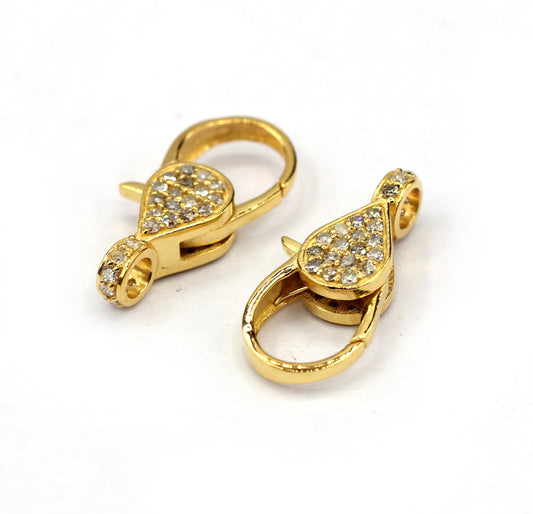14k Solid Gold Diamond Clasps