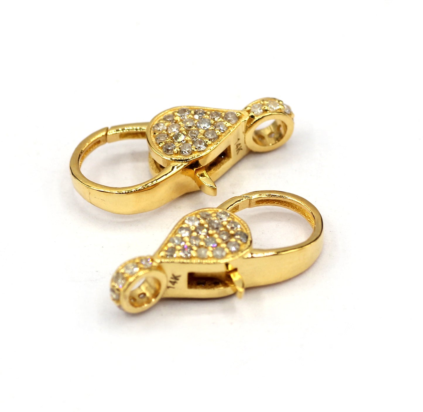 14k Solid Gold Diamond Clasps