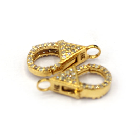 14k Solid Gold Diamond Clasps