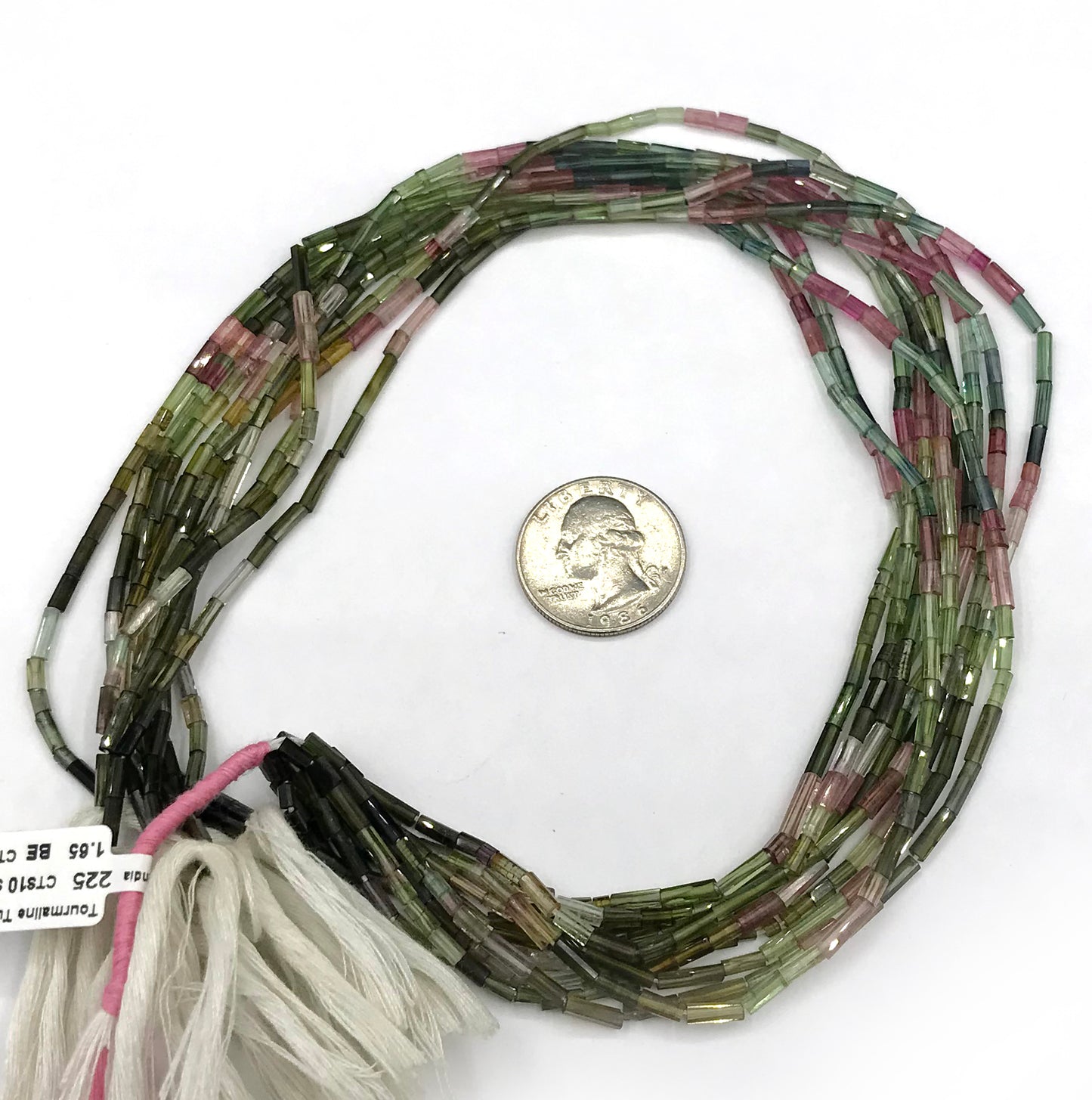 Multi tourmaline Beads faceted Tube