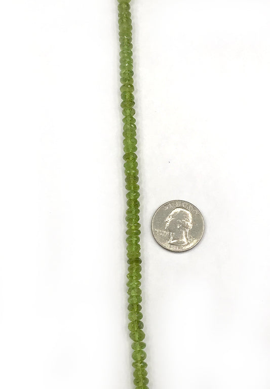 Peridot Beads faceted Rondelle