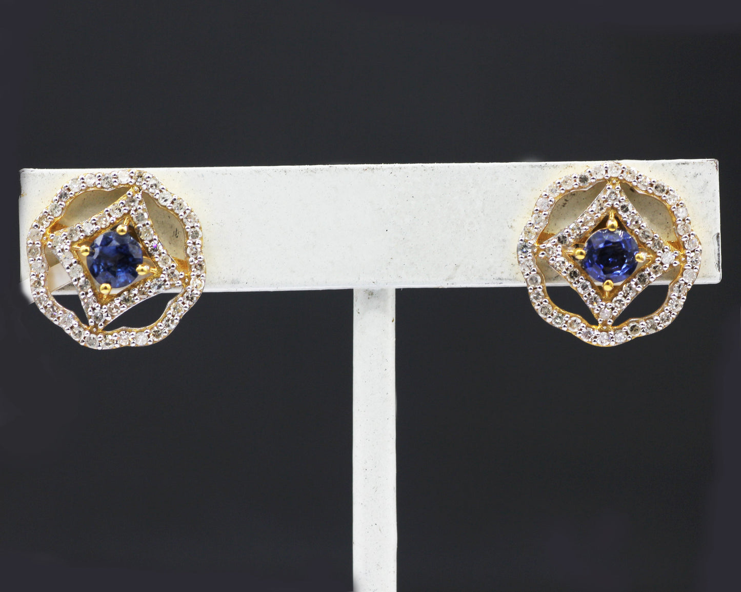14k Solid Gold Diamond Stud Earring. Genuine handmade pave diamond Earring. 14k Solid Gold Diamond Earring..