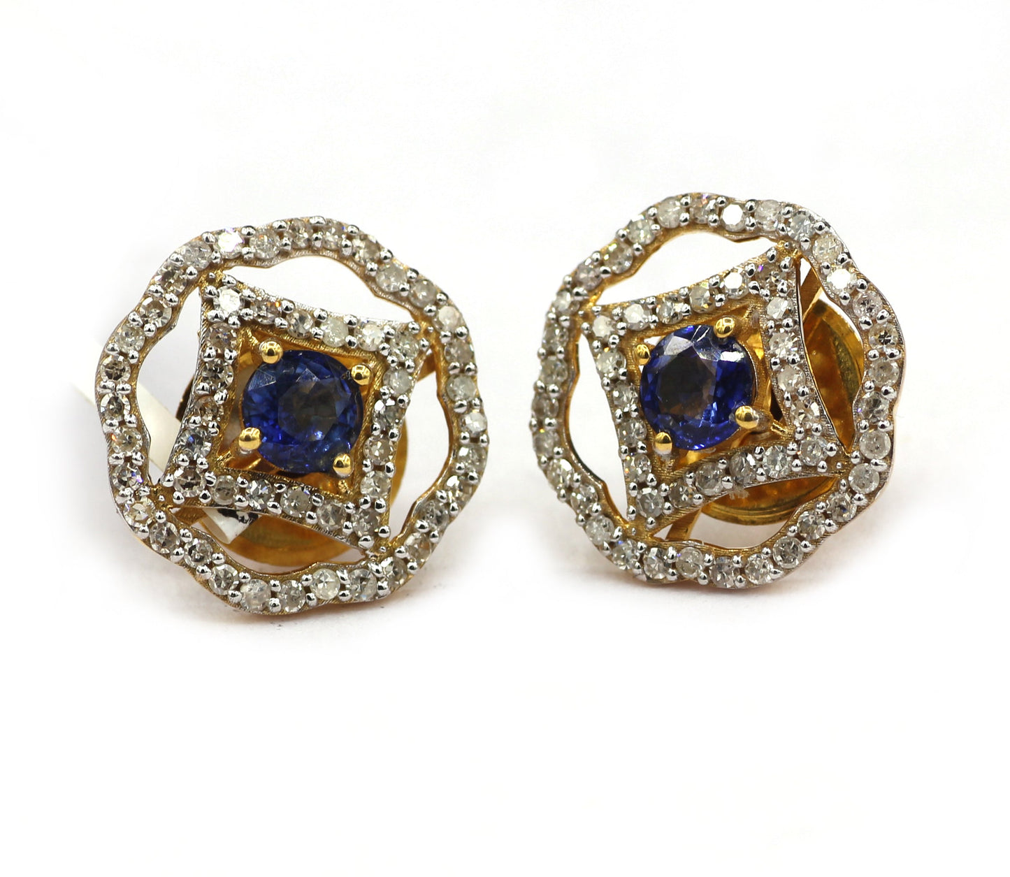 14k Solid Gold Diamond Stud Earring. Genuine handmade pave diamond Earring. 14k Solid Gold Diamond Earring..