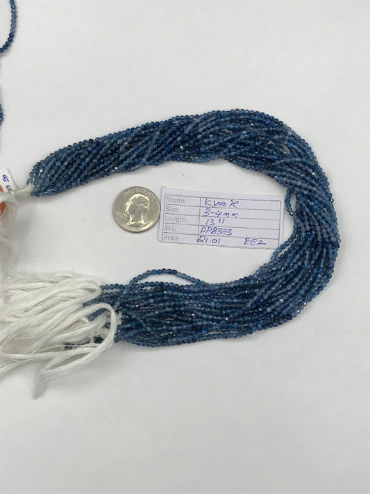 KYANITE BEADS ROUND FACETED 3-4MM