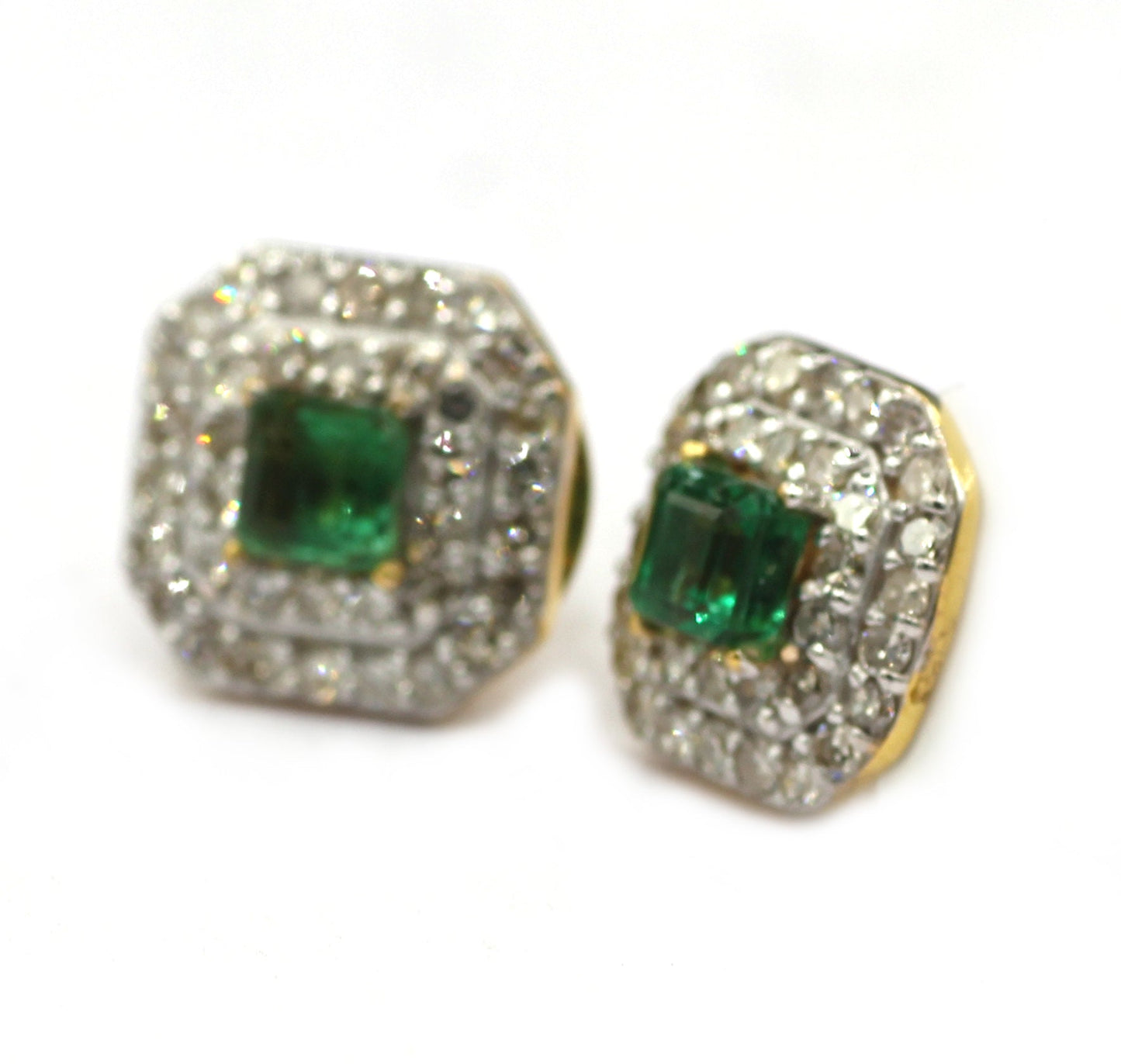 14k Solid Gold Diamond Stud Earring. Genuine handmade pave diamond Earring. 14k Solid Gold Diamond Earring..