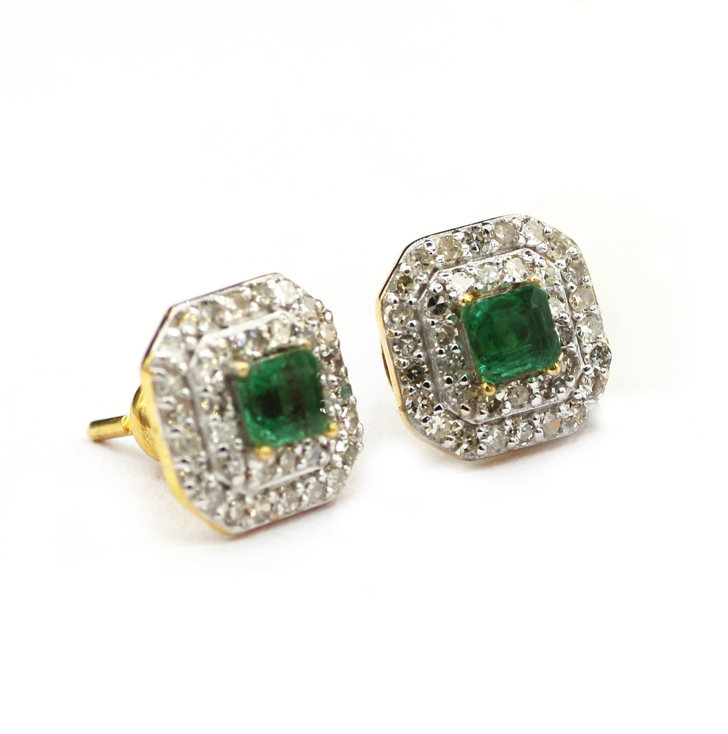 14k Solid Gold Diamond Stud Earring. Genuine handmade pave diamond Earring. 14k Solid Gold Diamond Earring..