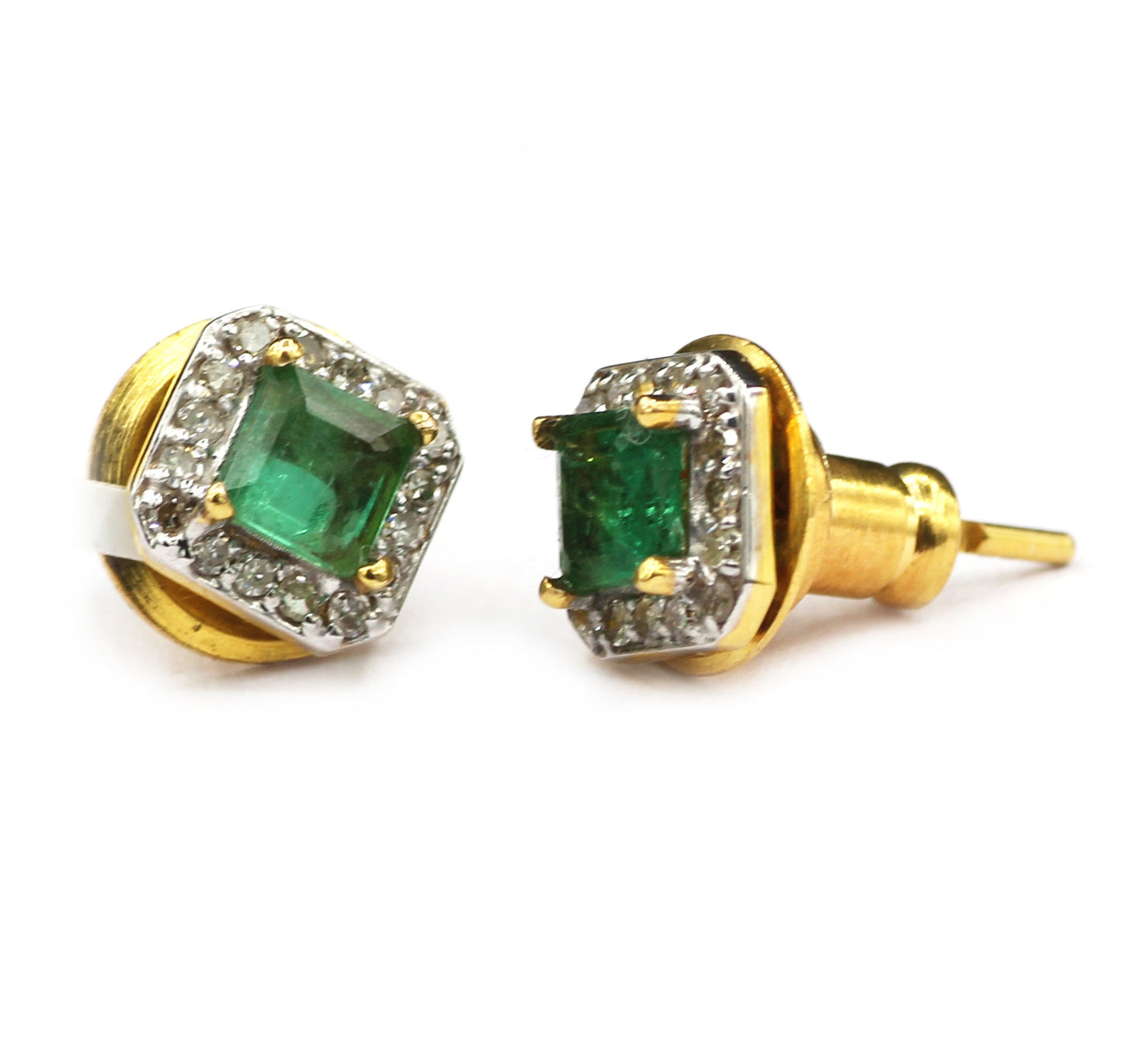 14k Solid Gold Diamond Stud Earring. Genuine handmade pave diamond Earring. 14k Solid Gold Diamond Earring..