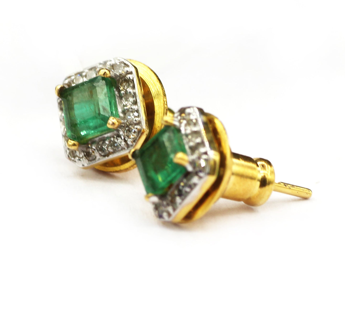 14k Solid Gold Diamond Stud Earring. Genuine handmade pave diamond Earring. 14k Solid Gold Diamond Earring..