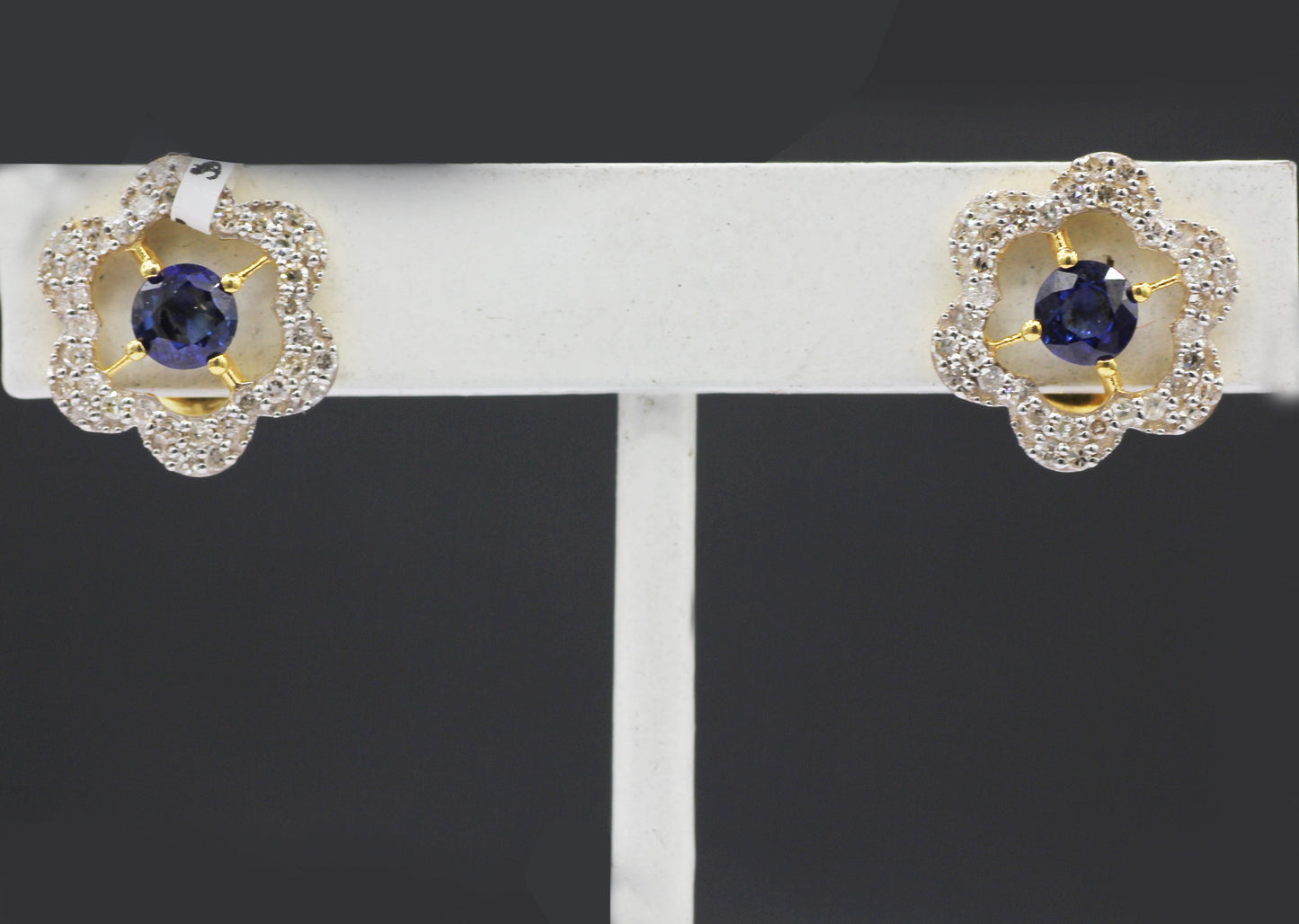 14k Solid Gold Diamond Stud Earring. Genuine handmade pave diamond Earring. 14k Solid Gold Diamond Earring..