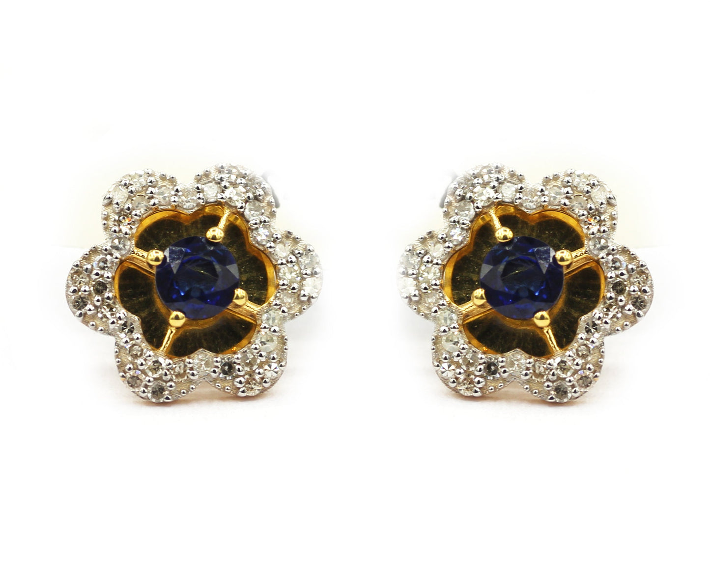 14k Solid Gold Diamond Stud Earring. Genuine handmade pave diamond Earring. 14k Solid Gold Diamond Earring..