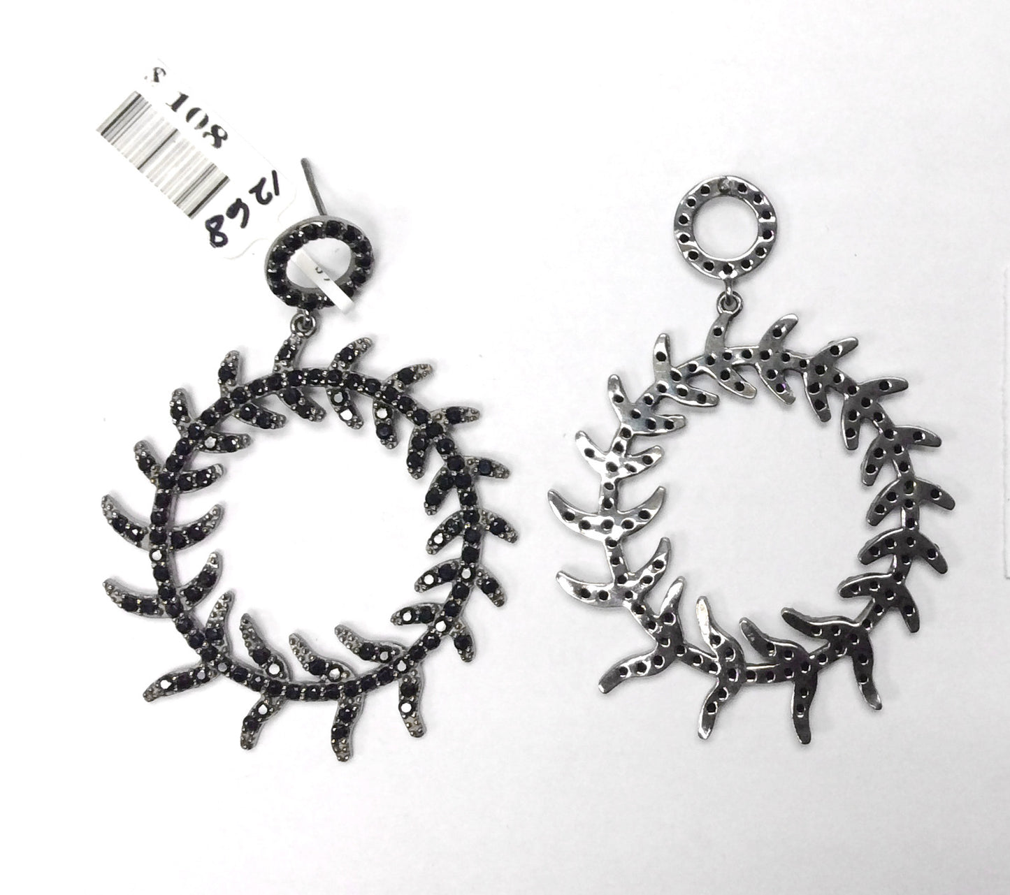 Black Spinel Silver Earring