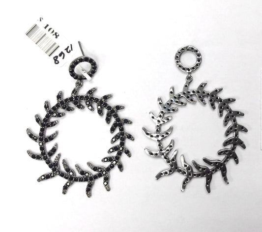 Black Spinel Silver Earring