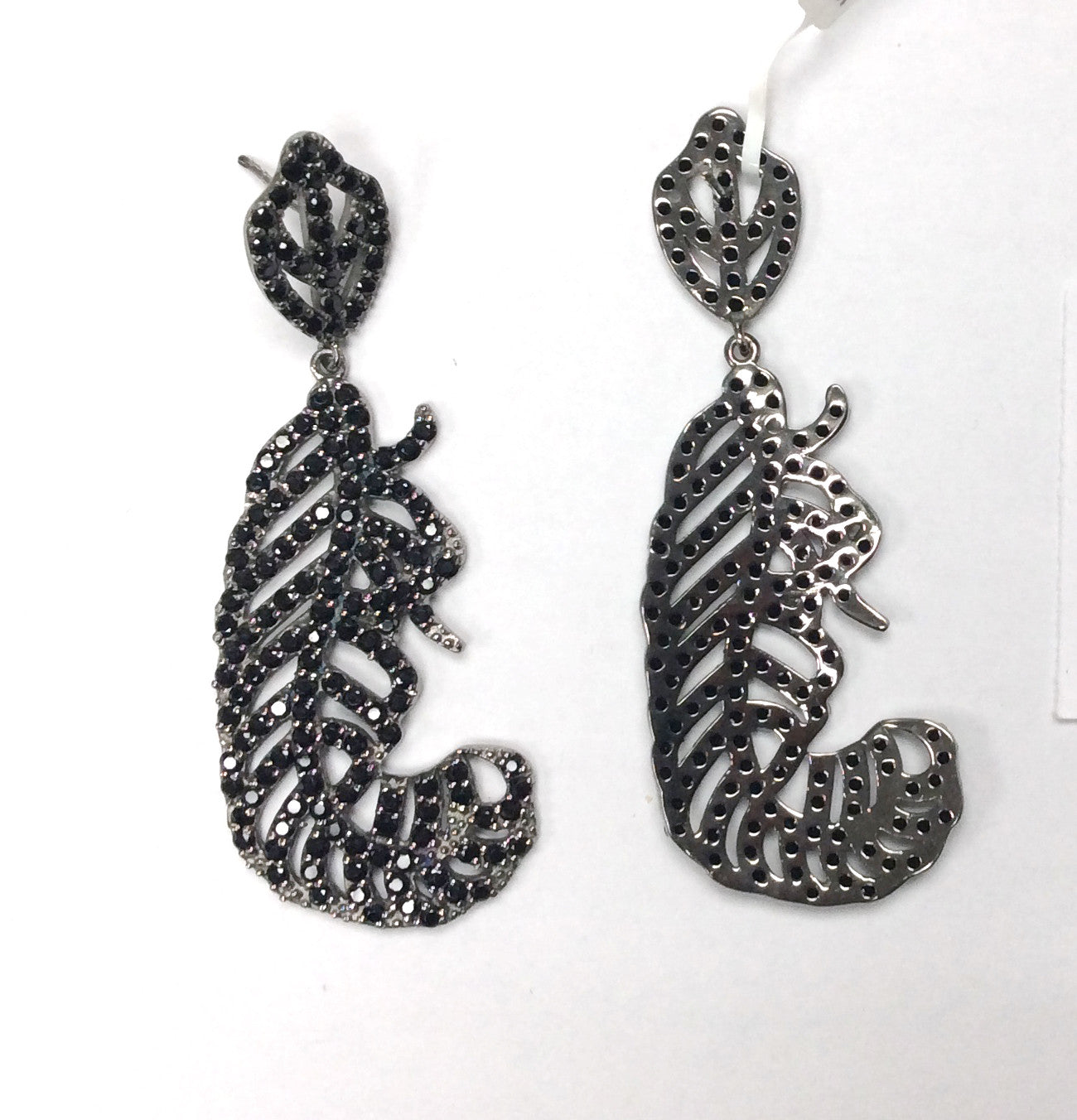 Black Spinel Silver Earring