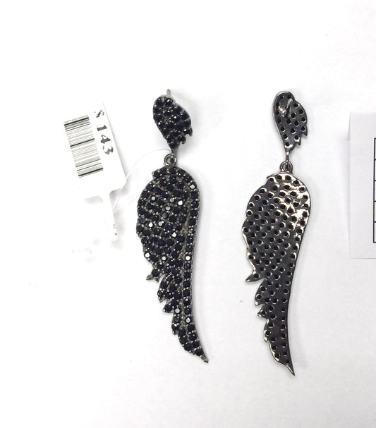 Black Spinel Silver Earring