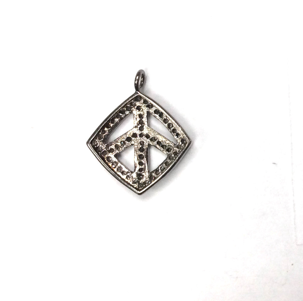 Peace sign Diamond Charm