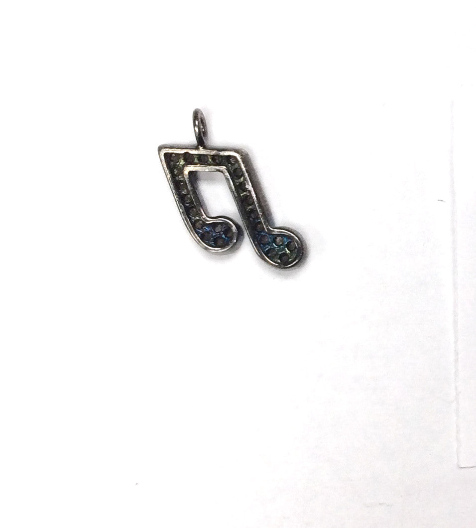 Music Shape Pave Diamond Charm