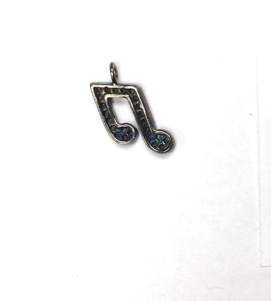 Music Shape Pave Diamond Charm