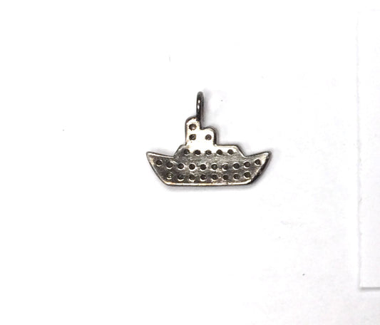 Ship Shape Pave Diamond Charm