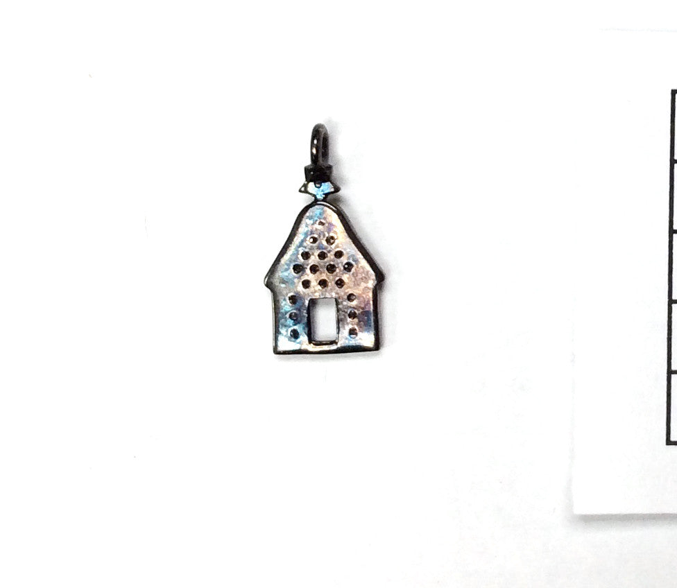 Home Shape Pave Diamond Charm