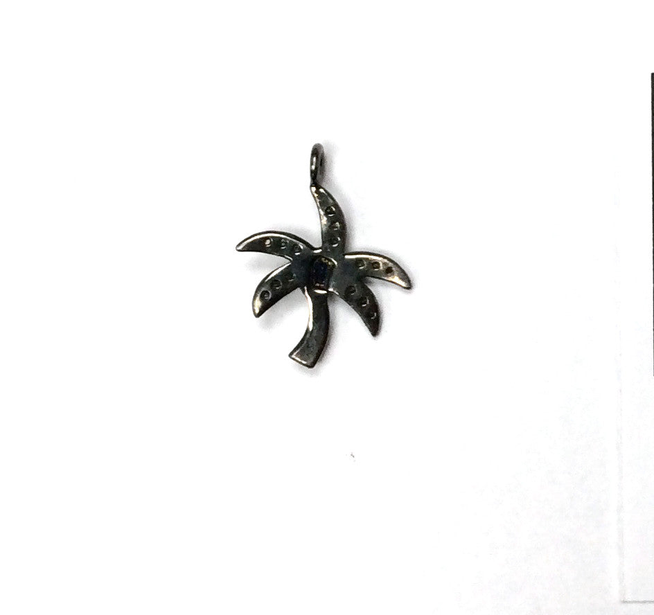 Coconut Tree Shape Pave Diamond Charm