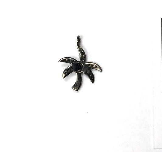 Coconut Tree Shape Pave Diamond Charm