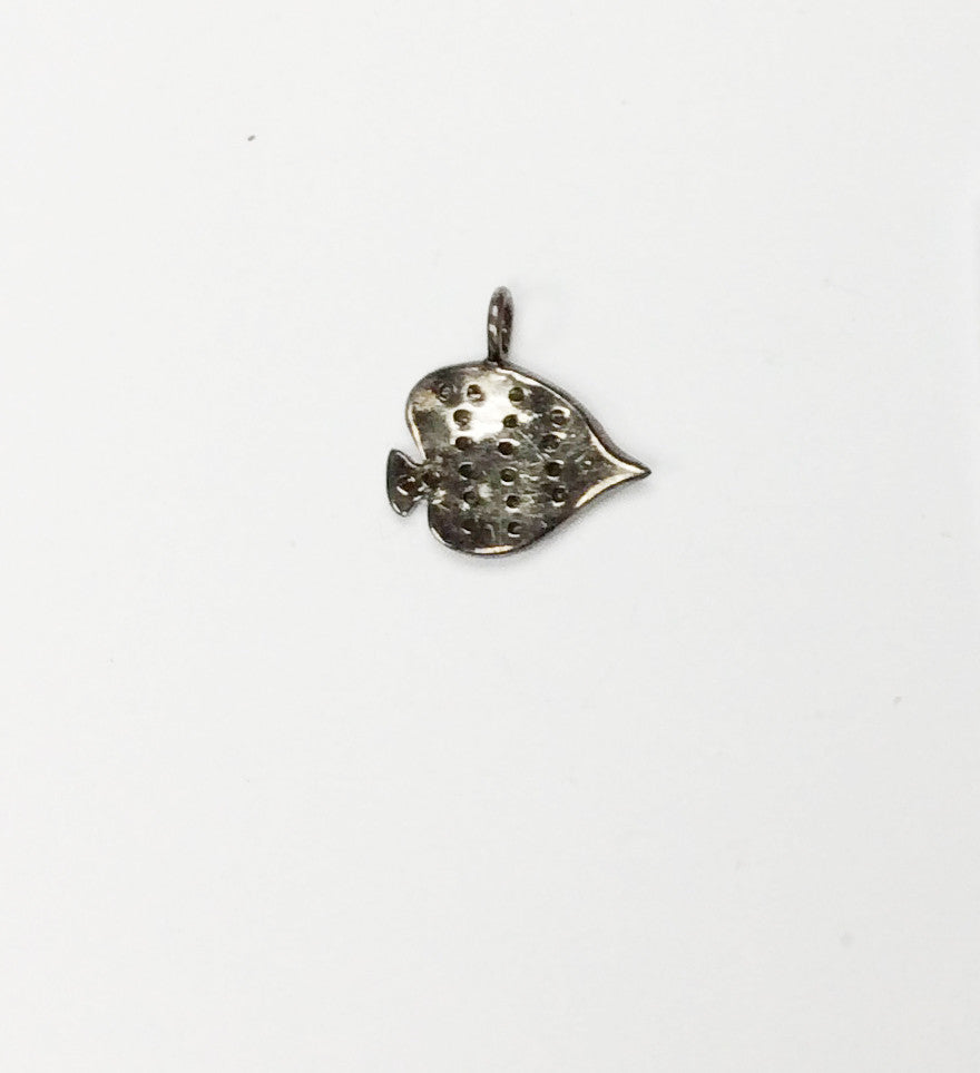 Fish Shape Pave Diamond Charm