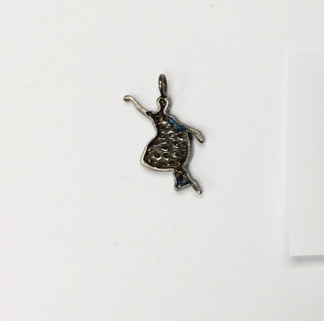 Dancing girl Pave Diamond Charm