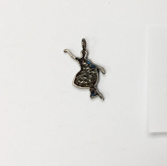 Dancing girl Pave Diamond Charm