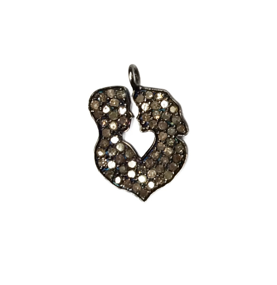 Kissing Couple Diamond Charm