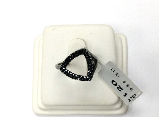 Black Spinel Ring .925 Oxidized Sterling Silver Black Spinal Ring, Genuine handmade pave Black Spinal Ring Size Approx (15x15 mm)