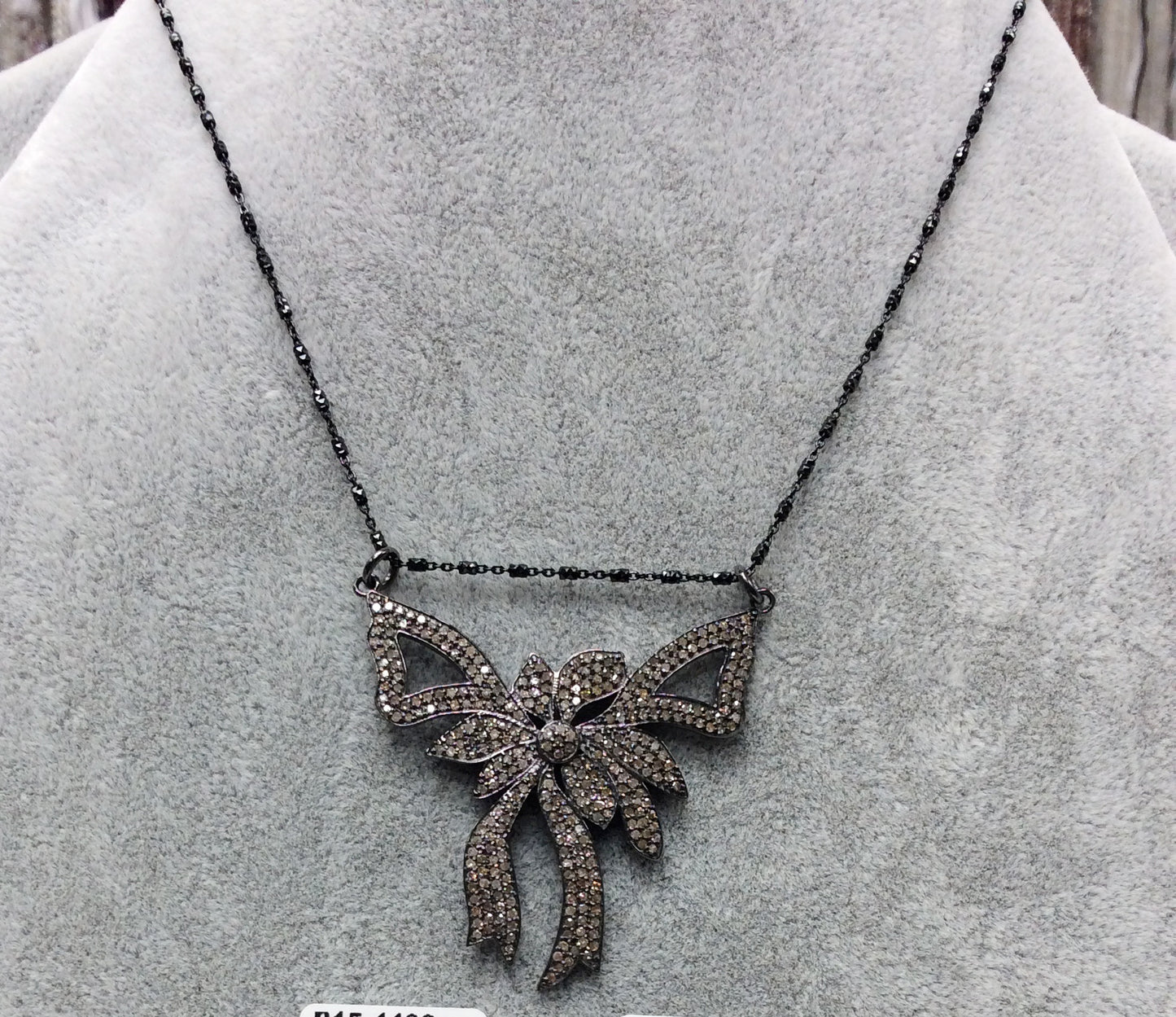 Sterling Silver Diamond Charm .925 Oxidized Sterling Silver Diamond Charm, Genuine handmade pave diamond Charm Size Approx 1.60"(40 MM)