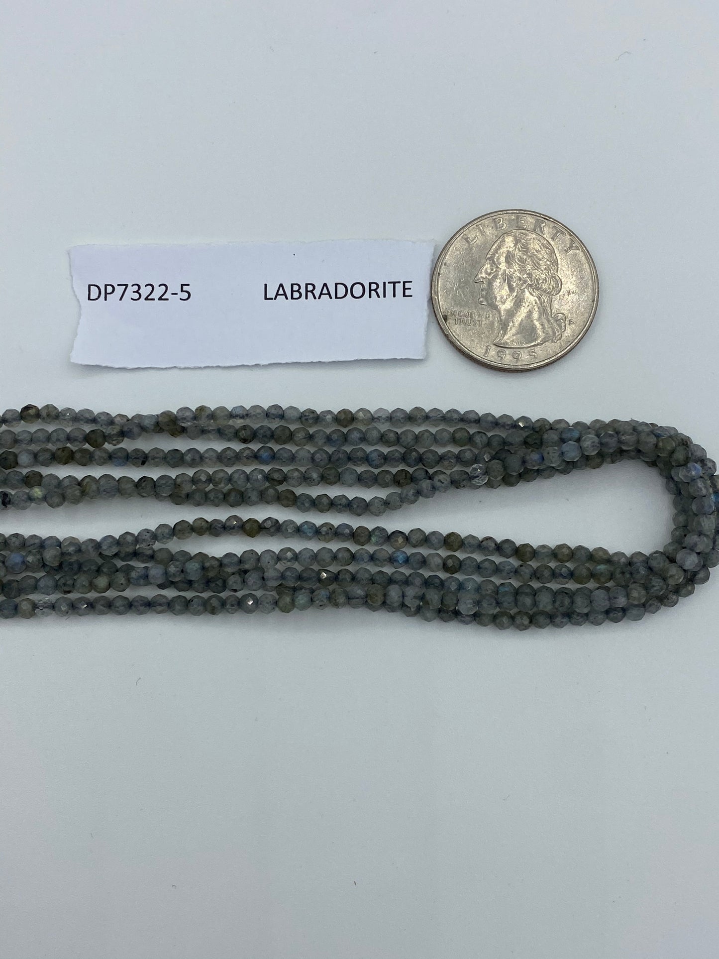 LABRADORITE BEADS ROUND FACETED 3-4MM