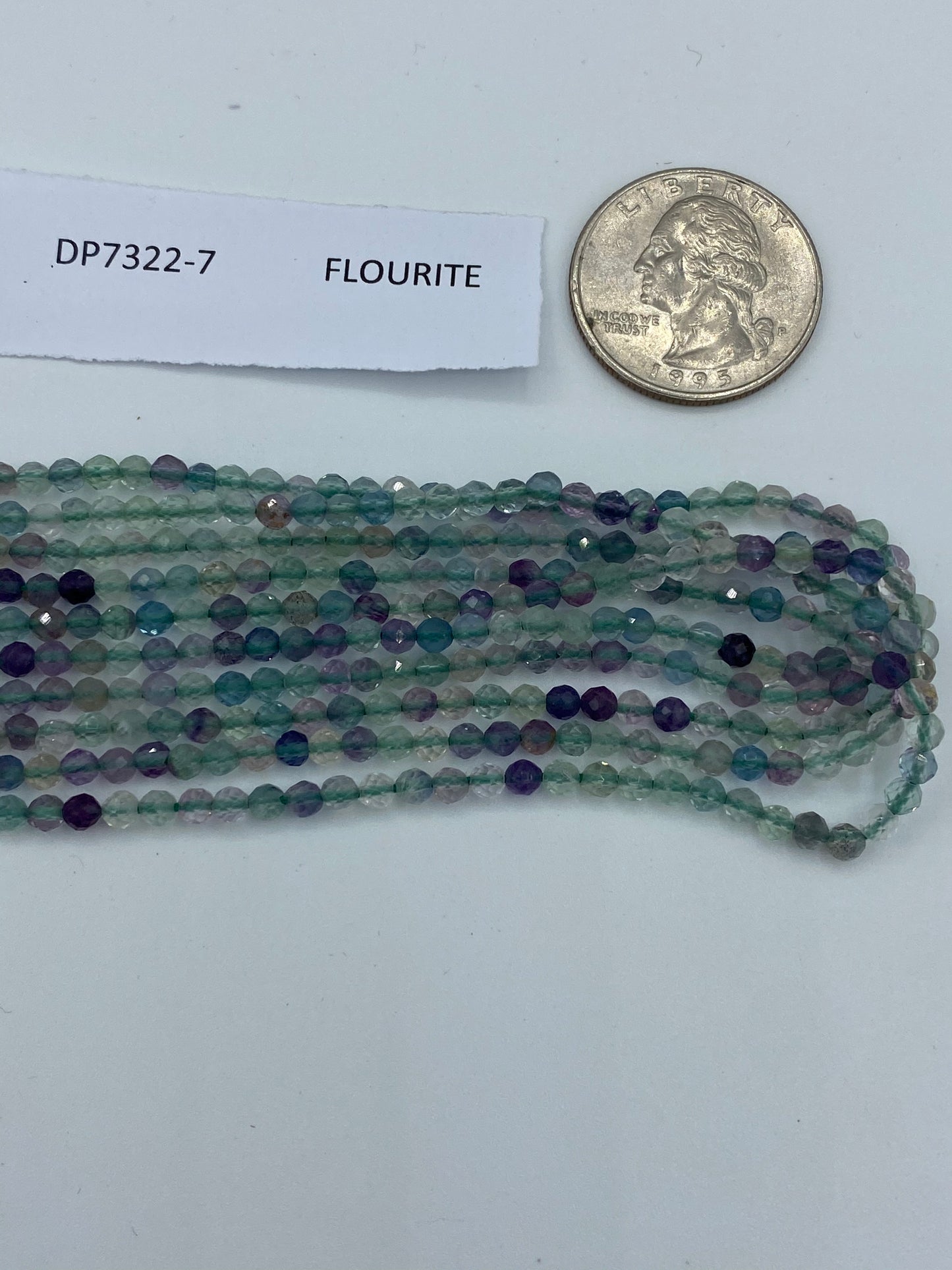 FLOURITE BEADS ROUND FACETED 3-4MM