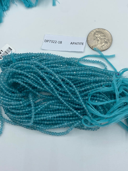 APATITE BEADS ROUND FACETED 3-4MM