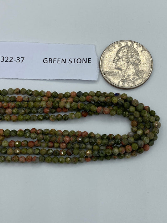Unakite Beads Round Faceted Micro Faceted 3mm