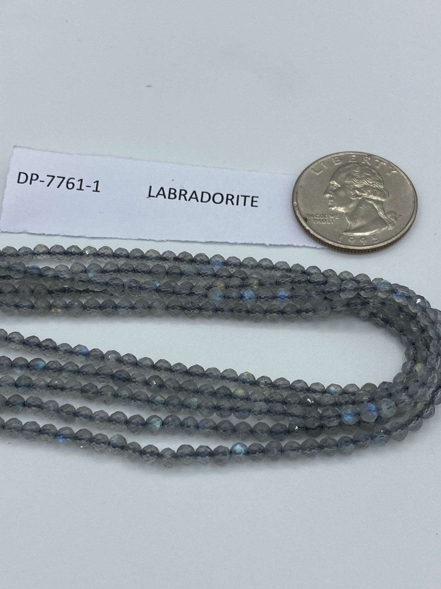 LABRADORITE BEADS ROUND FACETED 3-4MM