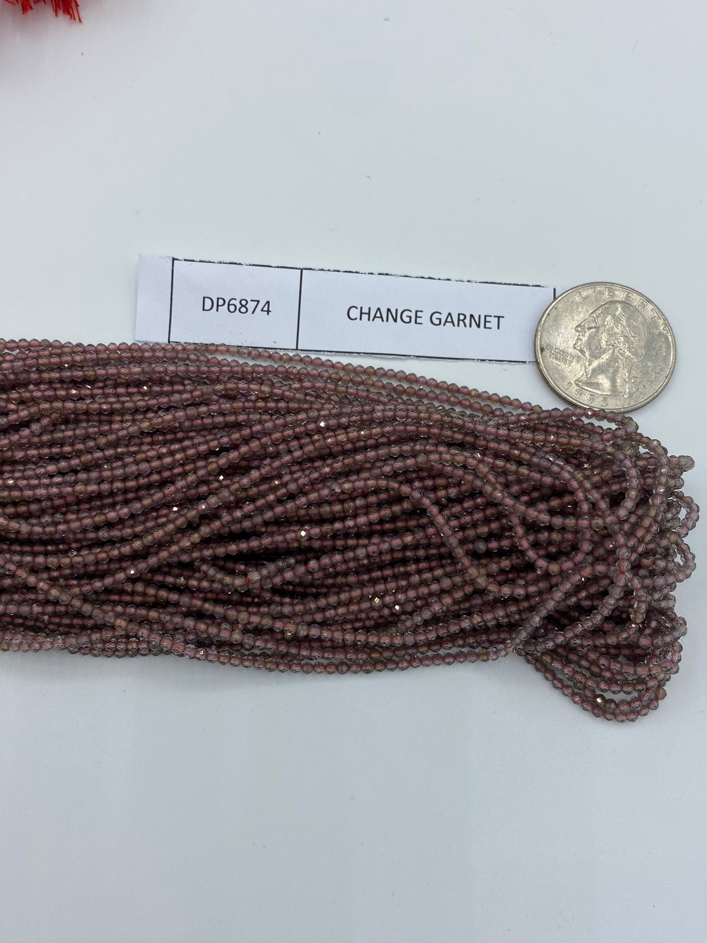 CHANGE GARNET BEADS ROUND FACETED 3-4MM