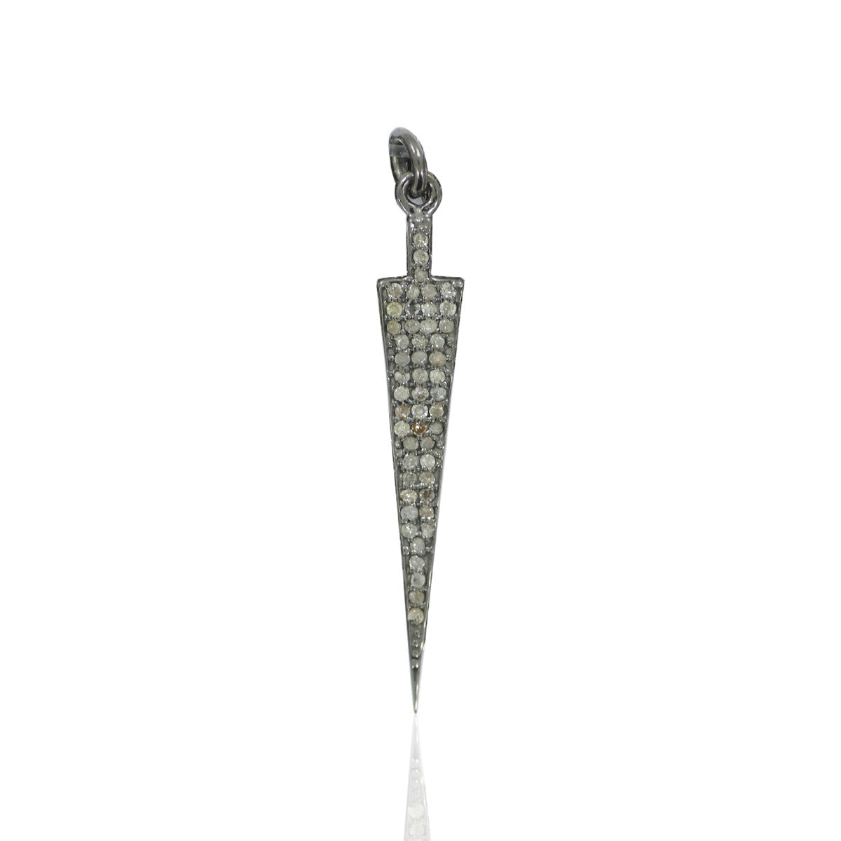 Pave Diamond Pendant, Pave Long Spoke Pendant, Diamond Long Drop Charm, Pave Diamond Spike Pendants,Approx 1'' Pave Dagger Charm