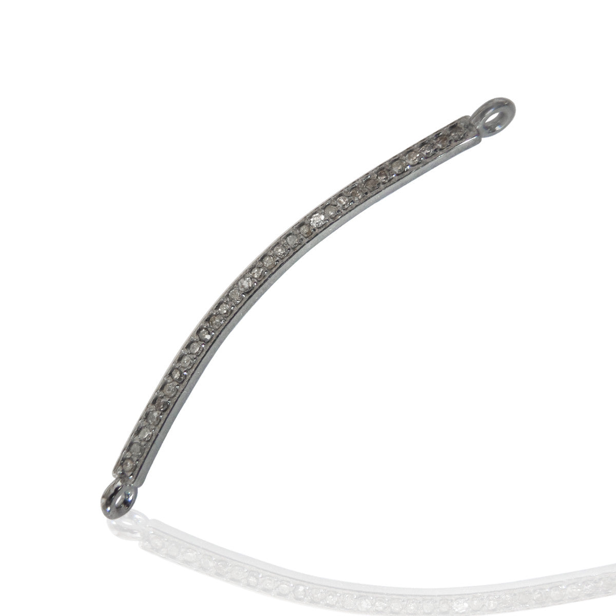 Pave Pendant, Pave Diamond, Pave Bar Charm, Pave Bar Connectors,Approx 1.8'' Long(4 x 46mm) Oxidized Silver