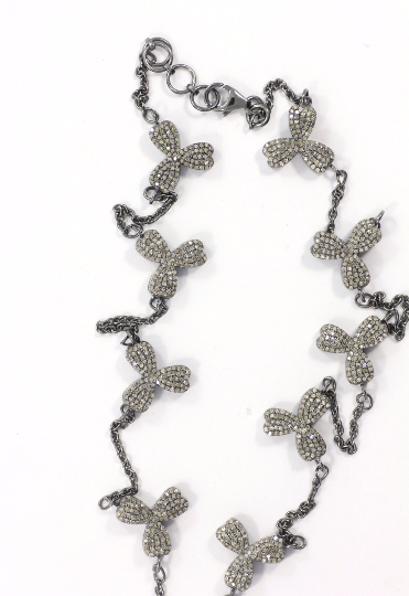 Pave Diamond Pendant .925 Oxidized Sterling Silver Diamond Pendant, Genuine handmade pave diamond Pendant .