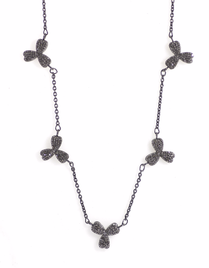 Pave Diamond Pendant .925 Oxidized Sterling Silver Diamond Pendant, Genuine handmade pave diamond Pendant .