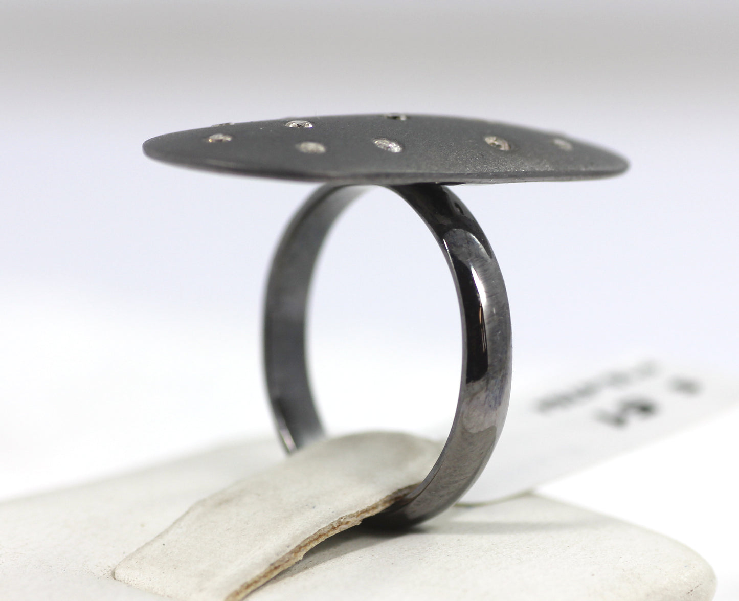 Silver Pave Diamond Ring .925 Oxidized Sterling Silver Diamond Ring, Genuine handmade pave diamond Ring Size Approx 1.20"(30X15 MM)