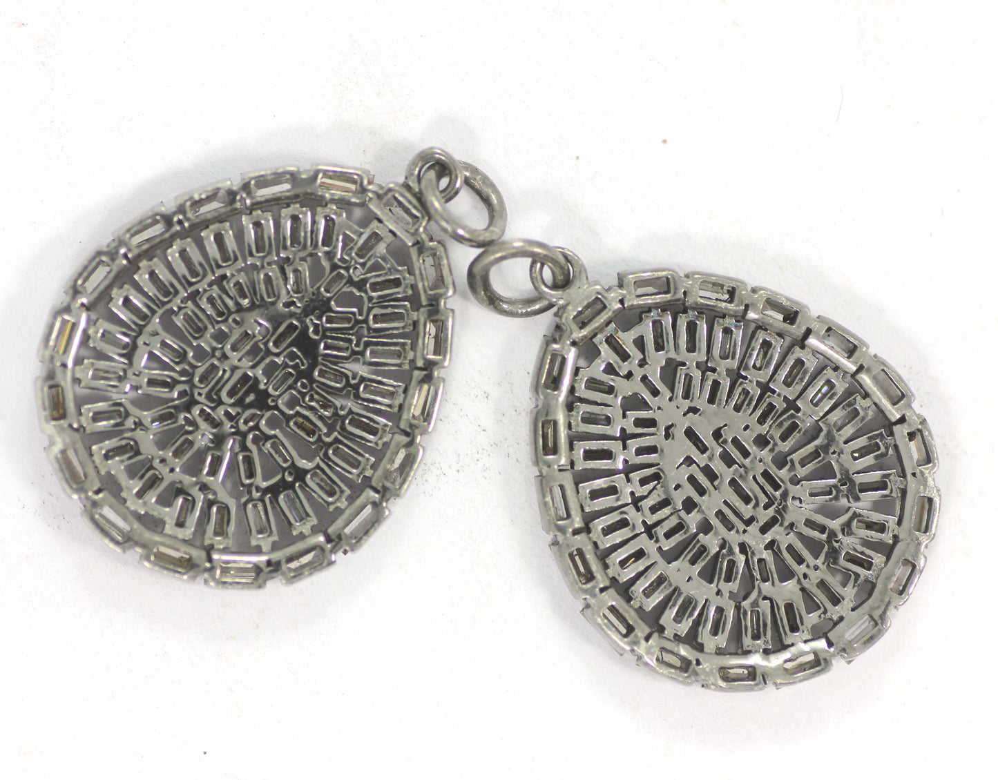 Pear Shape Diamond Pendant .925 Oxidized Sterling Silver Diamond Pendant, Genuine handmade pave diamond Pendant .