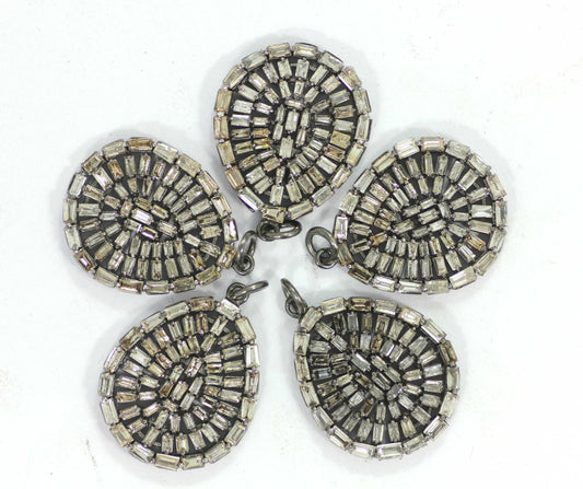 Pear Shape Diamond Pendant .925 Oxidized Sterling Silver Diamond Pendant, Genuine handmade pave diamond Pendant .