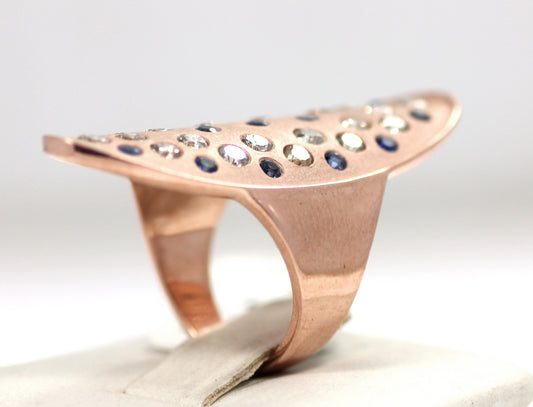 Silver Pave Diamond Ring .925 Oxidized Sterling Silver Diamond Ring, Genuine handmade pave diamond Ring Size Approx 1.60"(40 MM)