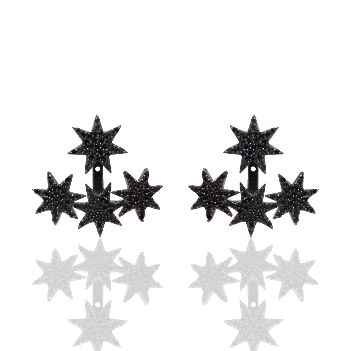 Black Spinel Star Earrings