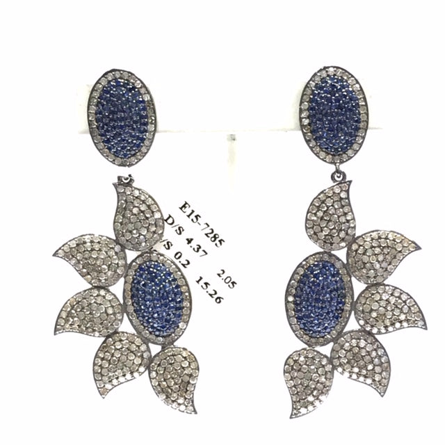 Diamond and Blue Sapphire Designer Earring